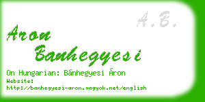 aron banhegyesi business card